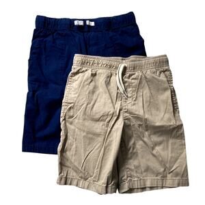 Carter's & Old Navy Flat Front Pull On Shorts Bundle - Khaki, Navy Blue - 10
